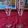 New In Box And Never Used Pair Of Duiske Glass 25th Anniversary Silver Band Flutes Image 4