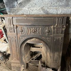 Cast Iron Antique Fireplace x2