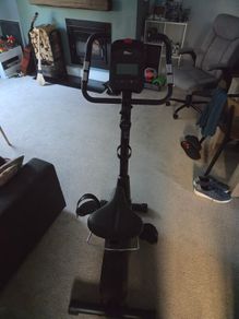 Compact Upright Exercise Bike with LCD Console & Heart Rate Sensors