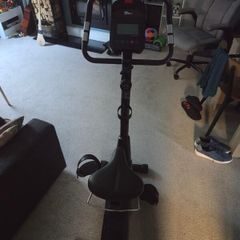 Compact Upright Exercise Bike with LCD Console & Heart Rate Sensors