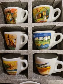 Expresso Cups And Saucers Titled Luci Del Mediterraneo Designed By Cesare Glardini Coccoz.
