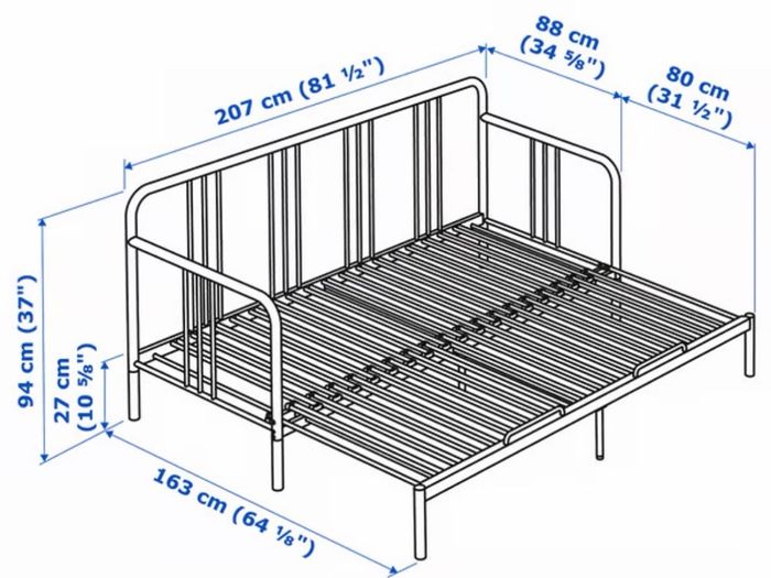 Ikea day bed with 2 mattress