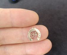 Vintage Good 375 Luck Horse Shoe Charm  Pendant