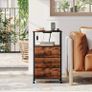 3 Drawers Chest of Drawers for Bedroom with Charging Station and LED Light Image 2