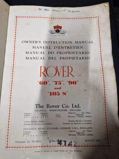 rover owners instruction manual