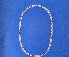 Solid Italian 925 Sterling Silver Figaro Chain 5.5mm wide & 52/54 cm long & 22g