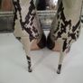 Authentic Paris Texas two tones python snake skin leather 100mm heels ankle boots Image 9