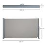 Retractable Side Awning, Garden Privacy Screen Divider, Full Cassette Wind Breaker for Hot Tub, Balcony, Terrace, Pool, 300 x 160 cm, Grey Image 3