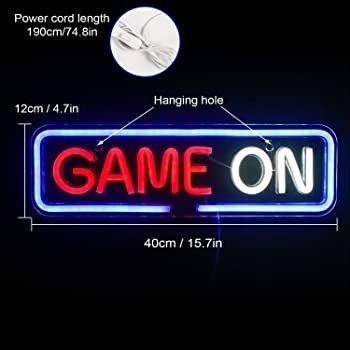 Game On Neon Signs for Wall Decor Game On Neon Light Game LED Light up Sign with USB Powered for Gameroom, Bedroom, Competition Game, Game Zone (FREE POSTAGE)