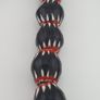 Antique Venetian Style Big Black Chevron Glass Beads Necklace Strand Image 10