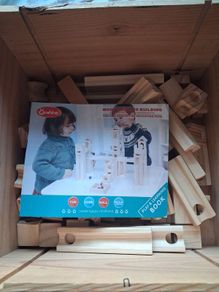 wooden marble run