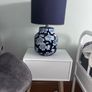 Navy blue floral lamp Image 3