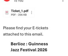 Berlioz Ticket Cork Jazz Festival Sunday 25 Oct