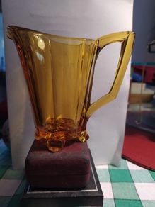 Amber glass jug 4 inches high
