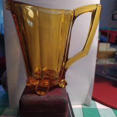 Amber glass jug 4 inches high