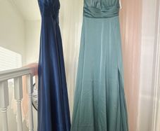 Sage Green Halter Satin High-Slit Long Gown