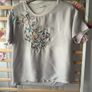 top Zara size small satin front embroidered detail short sleeve top Image 3