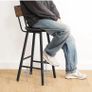 Bar Stools Set of 4, PU Upholstered Bar Chairs with Backrest and Footrest, Counter Height Stools Image 9