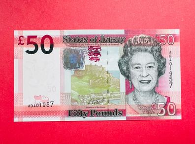 Jersey  50 Pounds  2010  Pick  36a. SCARCE .  ( Uncirculated )
