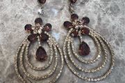 Gold and Bronze Crystal Costume Earrings
