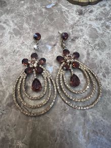 Gold and Bronze Crystal Costume Earrings