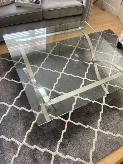 Glass coffee table & 2 side tables