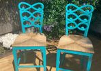 Stunning set of  Steven Shell High Chairs.