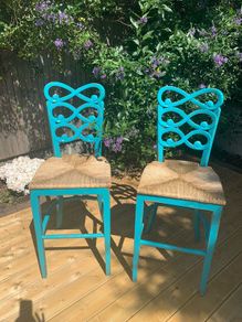 Stunning set of  Steven Shell High Chairs.