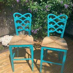 Stunning set of  Steven Shell High Chairs.
