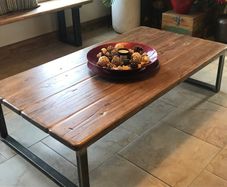 Large Handcrafted Coffee Table from Reclaimed Timber & Steel