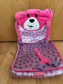 Build A Bear BABW Luggage Seat Car Seat Carrier Cushion Pink and Purple