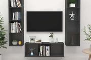 3 Piece TV Cabinet Set Grey Chipboard