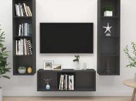 main image for ad 3 Piece TV Cabinet Set Grey Chipboard