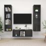 3 Piece TV Cabinet Set Grey Chipboard Image 5