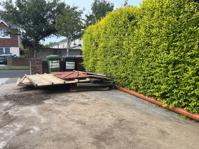 Garden shed dismantled