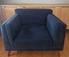 Navy velvet Loveseat Armchair