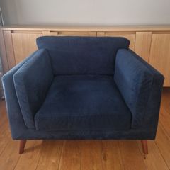 Navy velvet Loveseat Armchair