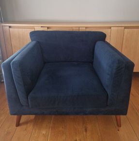 Navy velvet Loveseat Armchair