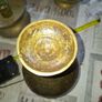 Rare Antique Brass or Bronze Hand Engraved Holy Water Vessel or Vase. around 19th Century. Great Antique Decor for Collector or your home Image 5