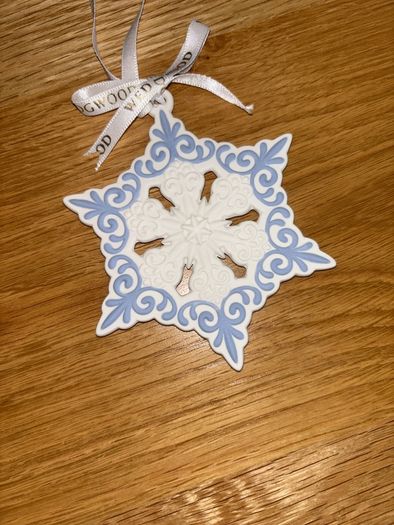 Wedgwood Christmas Tree White Snowflake Ornament