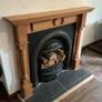 Fireplace Pine Wooden Frame with Cast Iron Insert Image 2