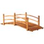 Garden Bridge 1.85m Wooden Bridge Walkable Pond Bridge Decorative Bridge with Railing up to 200 kg Solid Wood Orang Image 4