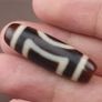 Antique Hiamalayn Tibetan circle & Square Eyes Agate Dzi Bead Amulet Pendant Image 3