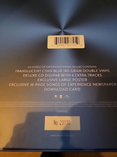 U2 Songs of Experience extra deluxe numbered vinyl n cd boxset