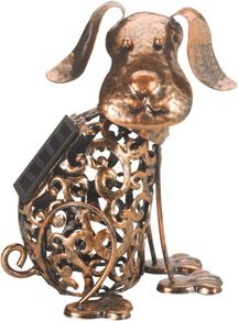 Metal Scroll Dog Solar Light