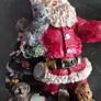 Vintage Miniature Santa Claus Resin Figurine with Animals & Christmas Tree Image 3