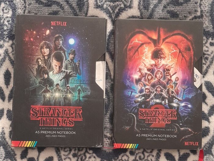 2 Stranger Things A5 Premium Notebooks - VHS Style