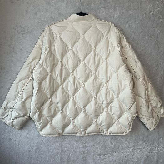 COS Quilted Recycled Down Jacket Cream Off-White Size M
