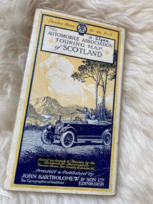 Antique map of Scotland on linen