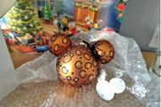 Large Disney Mickey Mouse Lion King Pattern Glass Christmas Festive Bauble